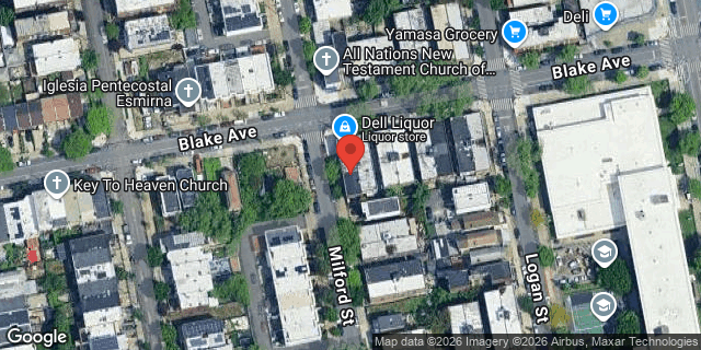 Aerial map of 1130 BLAKE AVENUE, Brooklyn