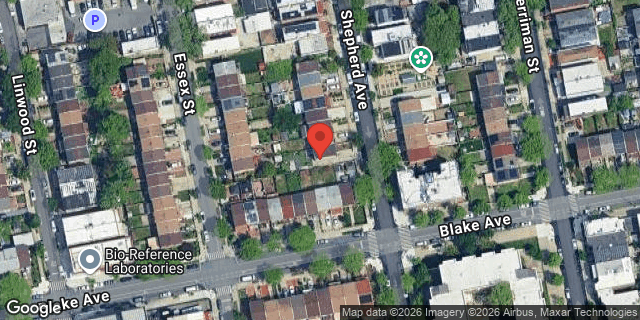 Aerial map of 566 SHEPHERD AVENUE, Brooklyn