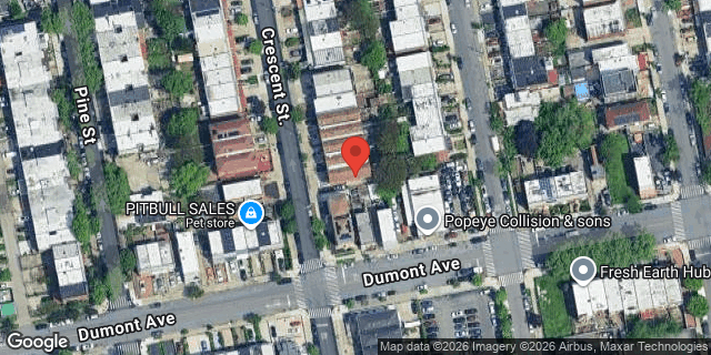 Aerial map of 707 CRESCENT STREET, Brooklyn