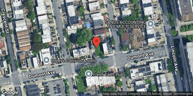 Aerial map of DUMONT AVENUE, Brooklyn