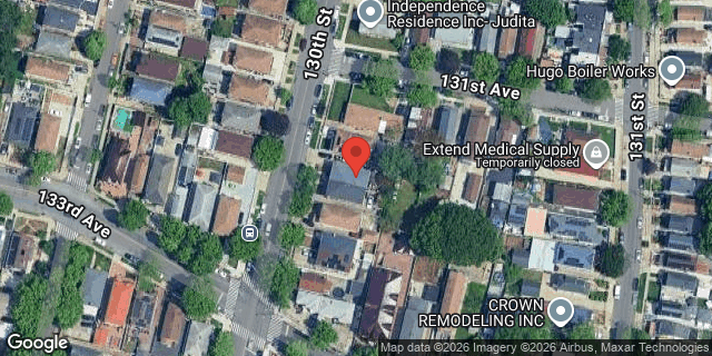 Aerial map of 131-15 130 STREET, Queens