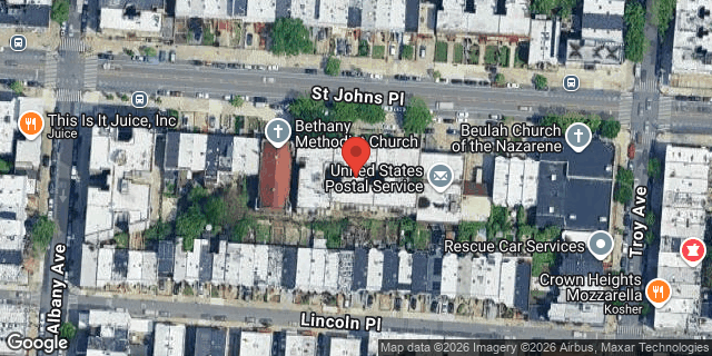 Aerial map of 1222 ST JOHNS PLACE, Brooklyn