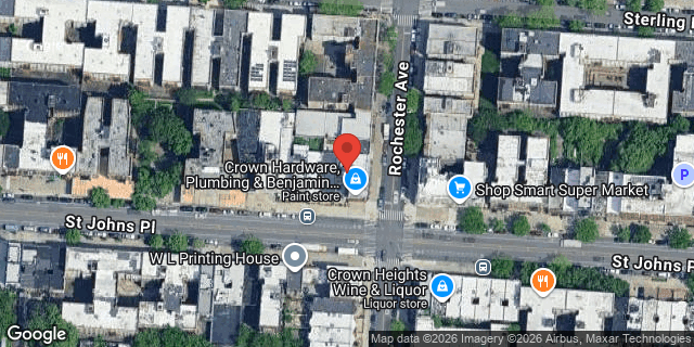 Aerial map of 1501 ST JOHNS PLACE, Brooklyn