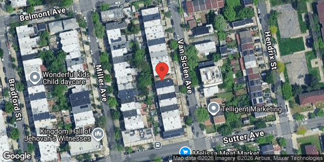 Aerial map of 368 VAN SICLEN AVENUE, Brooklyn