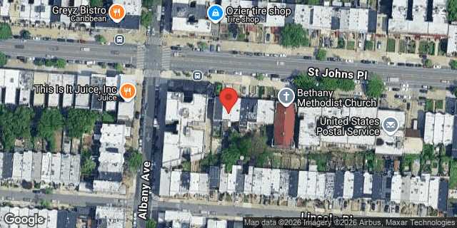 Aerial map of 1194 ST JOHNS PLACE, Brooklyn