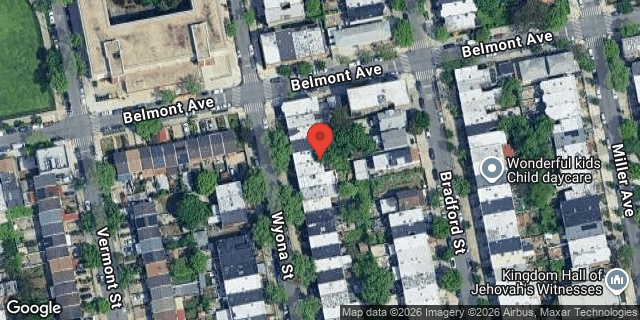 Aerial map of 329 WYONA STREET, Brooklyn