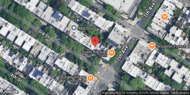 Aerial map of 491 3 STREET, Brooklyn