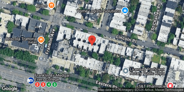 Aerial map of 590 LINCOLN PLACE, Brooklyn