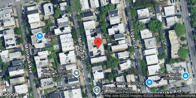 Aerial map of 317 MILFORD STREET, Brooklyn