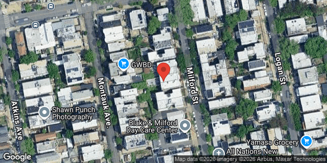 Aerial map of 316 MILFORD STREET, Brooklyn