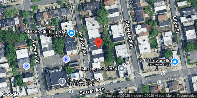 Aerial map of 439 ASHFORD STREET, Brooklyn
