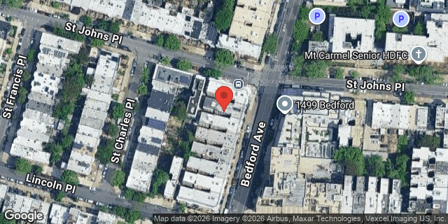 Aerial map of 1508 BEDFORD AVENUE, Brooklyn