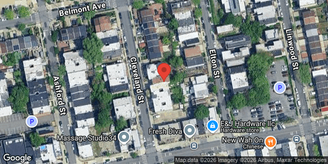 Aerial map of 527 CLEVELAND STREET, Brooklyn