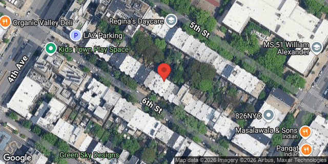 Aerial map of 295 6 STREET, Brooklyn