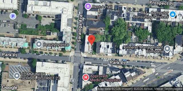Aerial map of 1829 PARK PLACE, Brooklyn