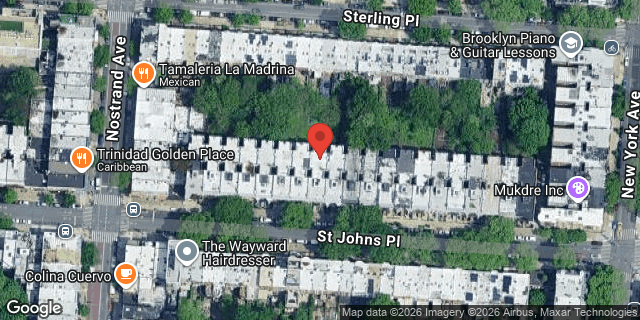 Aerial map of 875 ST JOHNS PLACE, Brooklyn