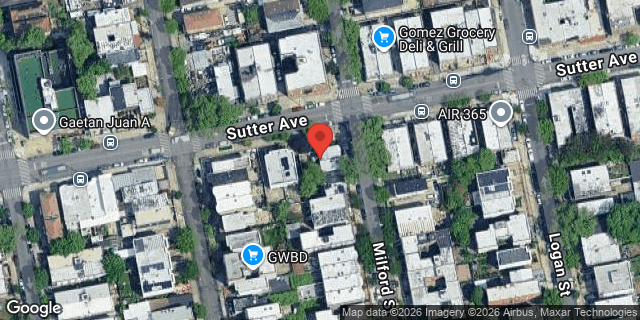 Aerial map of 294 MILFORD STREET, Brooklyn