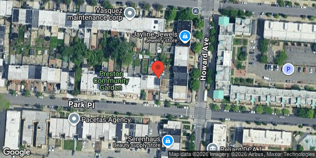 Aerial map of 1725 PARK PLACE, Brooklyn