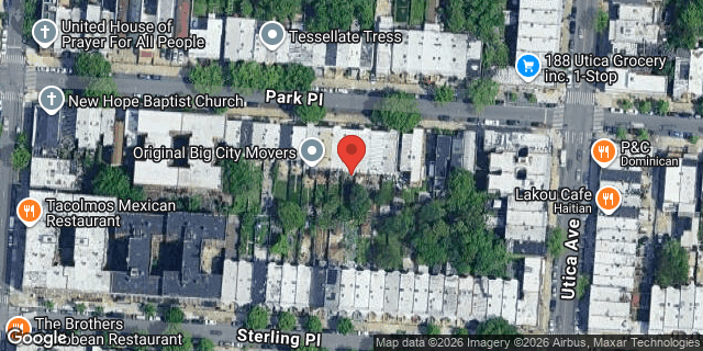 Aerial map of 1374 PARK PLACE, Brooklyn