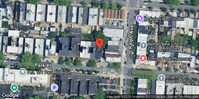 Aerial map of 1647 PARK PLACE, Brooklyn