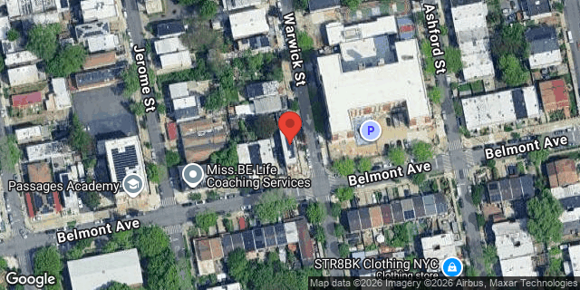 Aerial map of 653 BELMONT AVENUE, Brooklyn