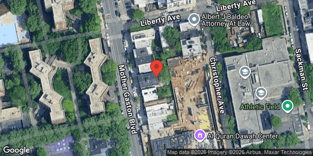 Aerial map of 287 MOTHER GASTON BLVD, Brooklyn