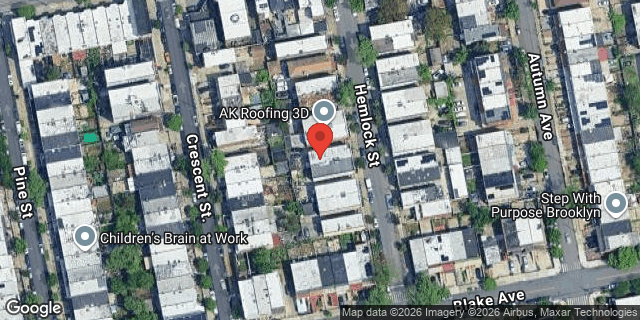 Aerial map of 672 HEMLOCK STREET, Brooklyn