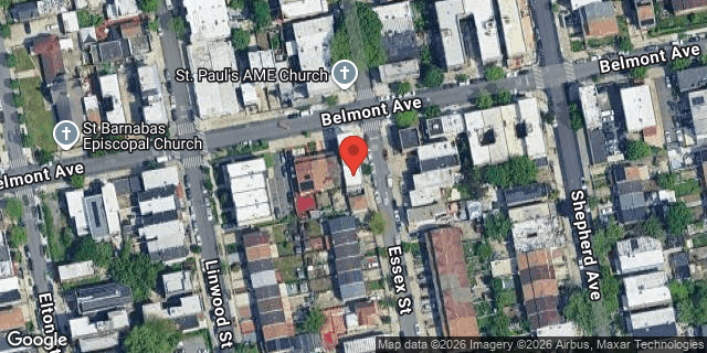 Aerial map of 766 BELMONT AVENUE, Brooklyn