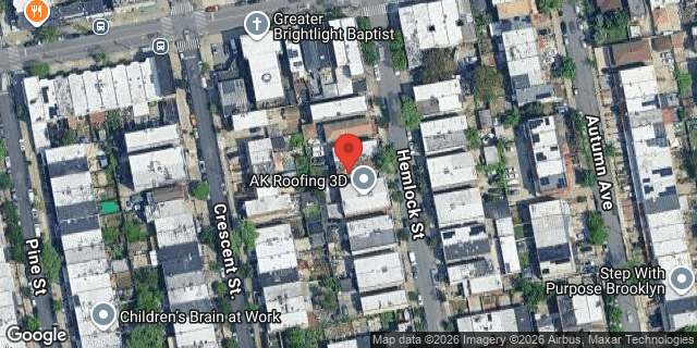 Aerial map of 664 HEMLOCK STREET, Brooklyn
