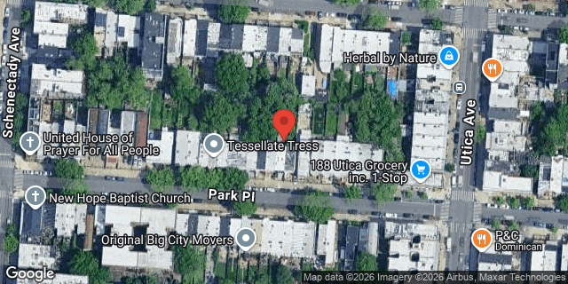 Aerial map of 1373 PARK PLACE, Brooklyn