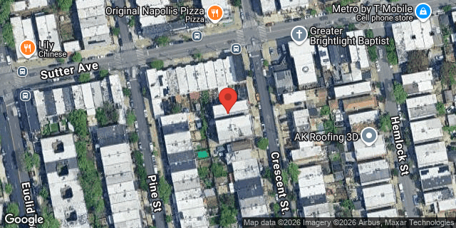 Aerial map of 612 CRESCENT STREET, Brooklyn