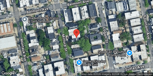 Aerial map of 265 MILFORD STREET, Brooklyn