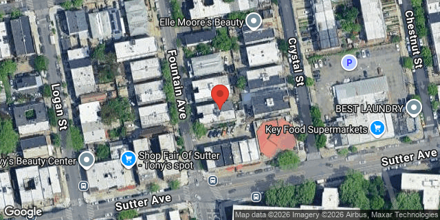 Aerial map of 289 FOUNTAIN AVENUE, Brooklyn