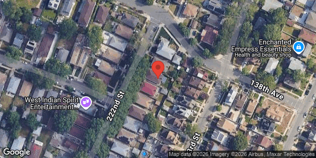 Aerial map of 138-15 222 STREET, Queens