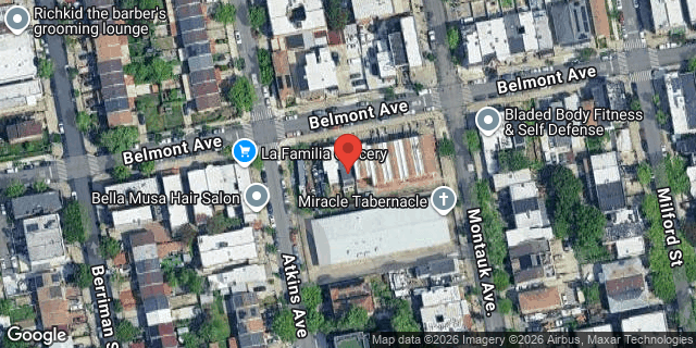 Aerial map of 842 BELMONT AVENUE, Brooklyn