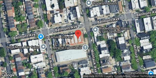 Aerial map of 852 BELMONT AVENUE, Brooklyn