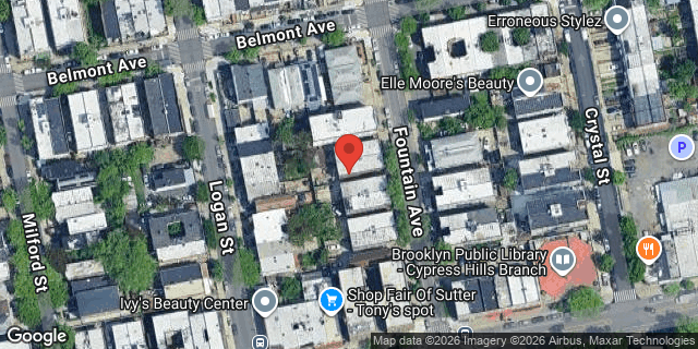 Aerial map of 278 FOUNTAIN AVENUE, Brooklyn