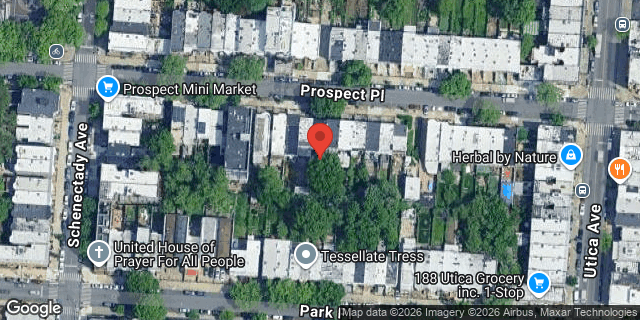 Aerial map of 1338 PROSPECT PLACE, Brooklyn