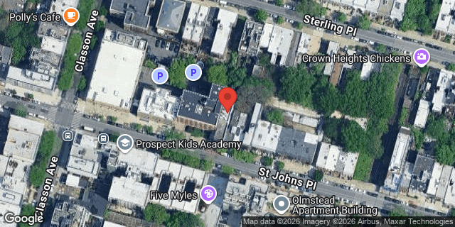 Aerial map of 557 ST JOHNS PLACE, Brooklyn