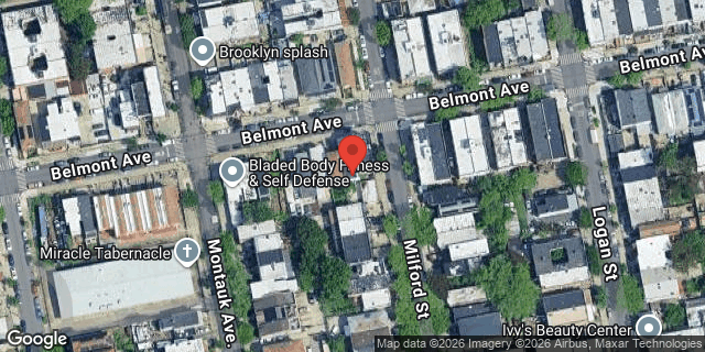 Aerial map of 872 BELMONT AVENUE, Brooklyn