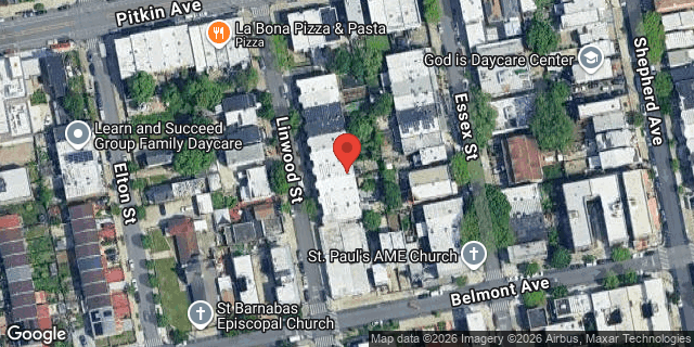 Aerial map of 499 LINWOOD STREET, Brooklyn