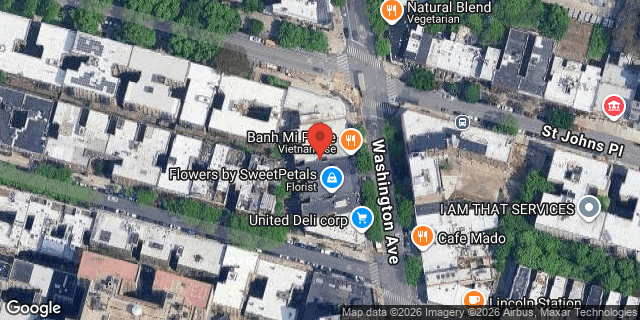 Aerial map of 824 WASHINGTON AVENUE, Brooklyn