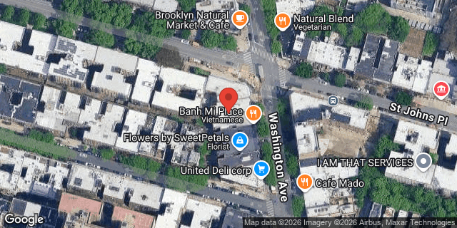 Aerial map of 820 WASHINGTON AVENUE, Brooklyn