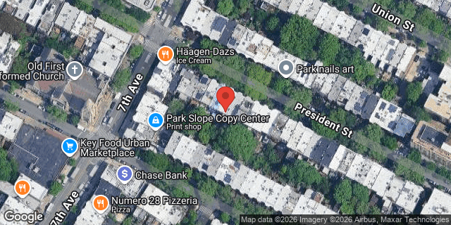 Aerial map of 834 PRESIDENT STREET, Brooklyn