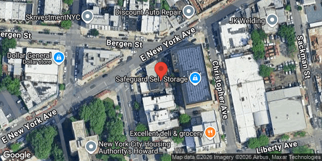 Aerial map of 1638 EAST NEW YORK AVENUE, Brooklyn
