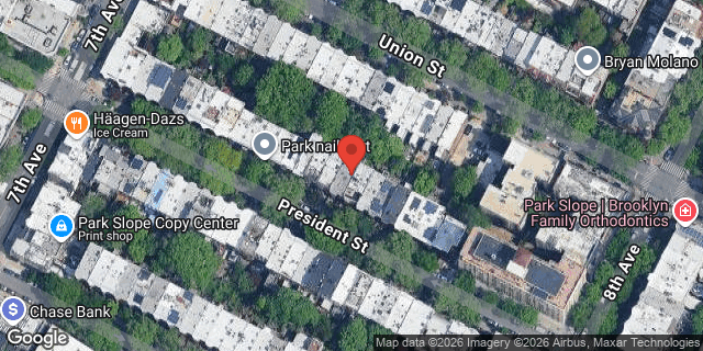 Aerial map of 857 PRESIDENT STREET, Brooklyn