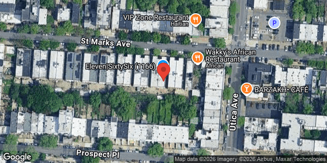 Aerial map of 1166 ST MARKS AVENUE, Brooklyn