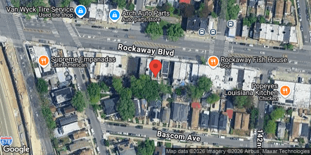 Aerial map of 141-06 ROCKAWAY BOULEVARD, Queens