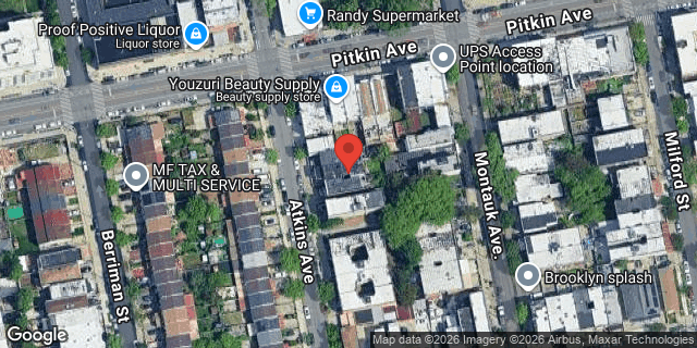 Aerial map of 205 ATKINS AVENUE, Brooklyn