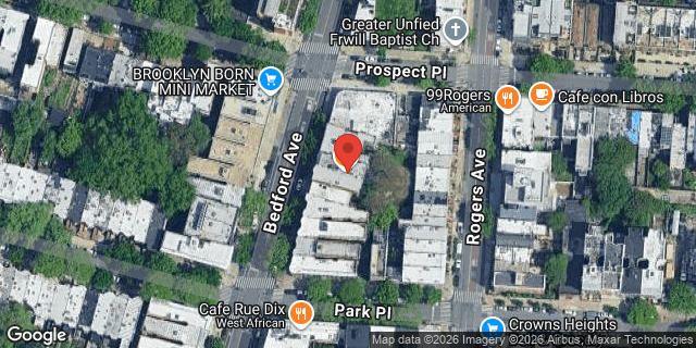 Aerial map of 1433 BEDFORD AVENUE, Brooklyn